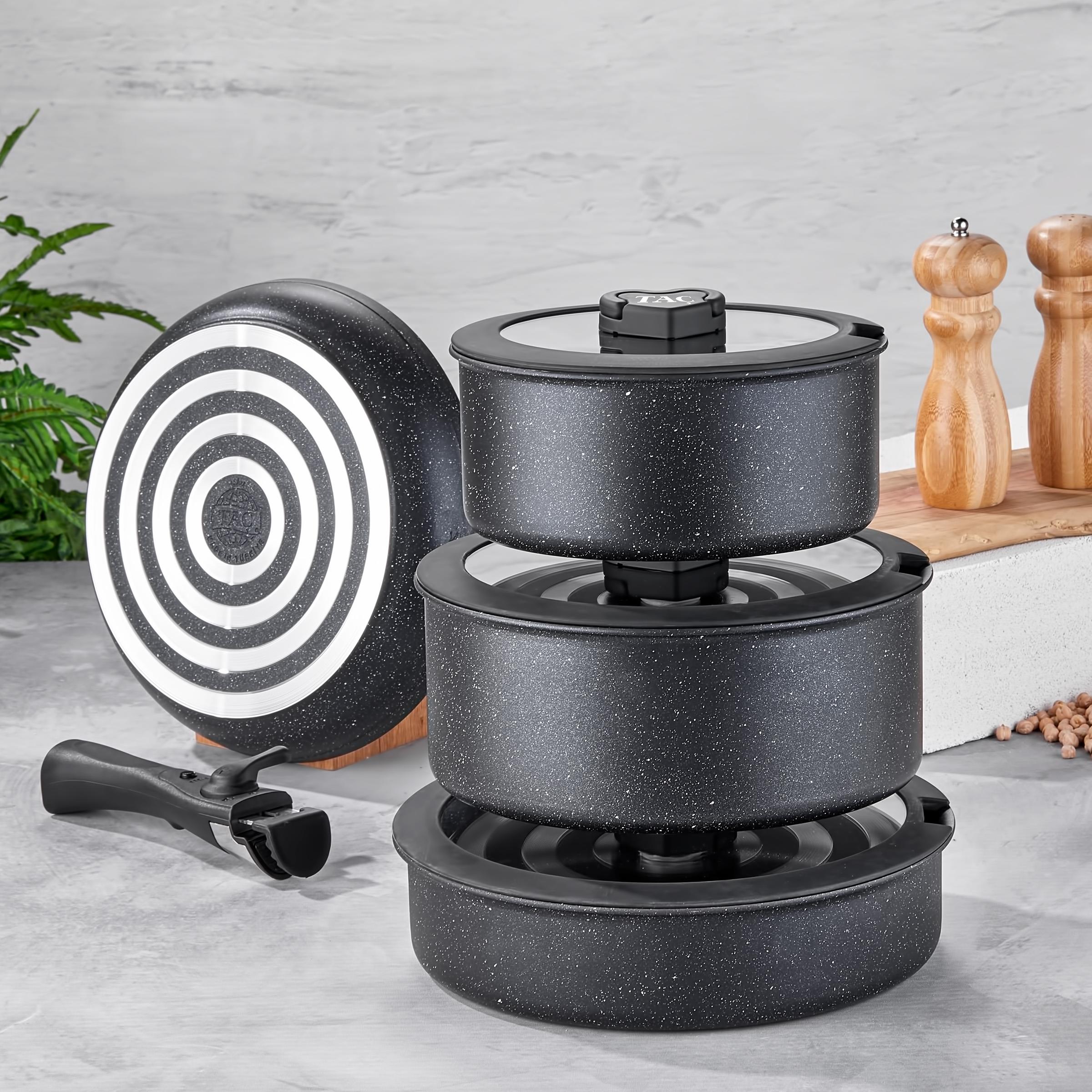 Taç Easy Connect 8 Parça Tencere Seti Siyah görsel 2