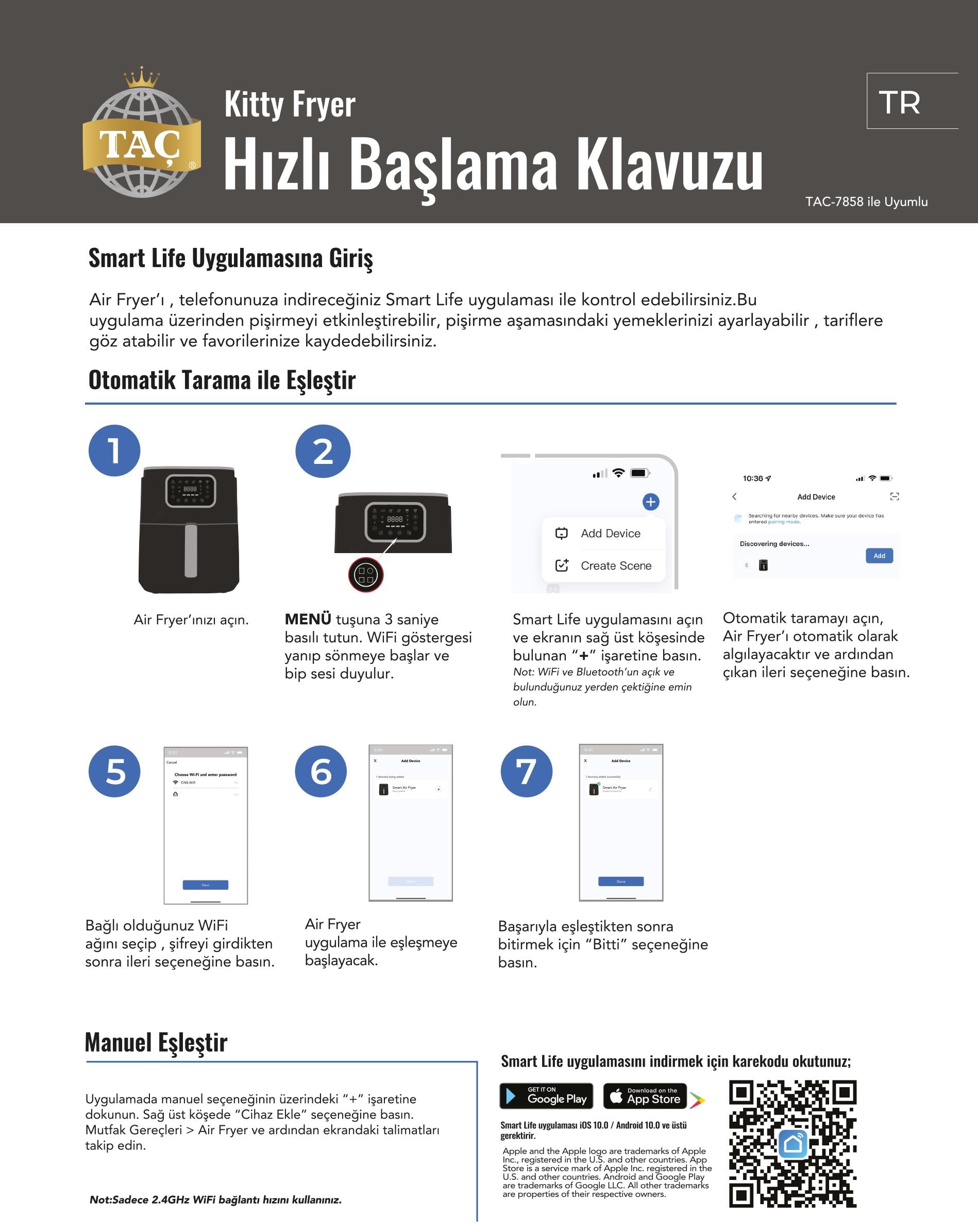 Taç Dijital Kitty Air Fryer görsel 8
