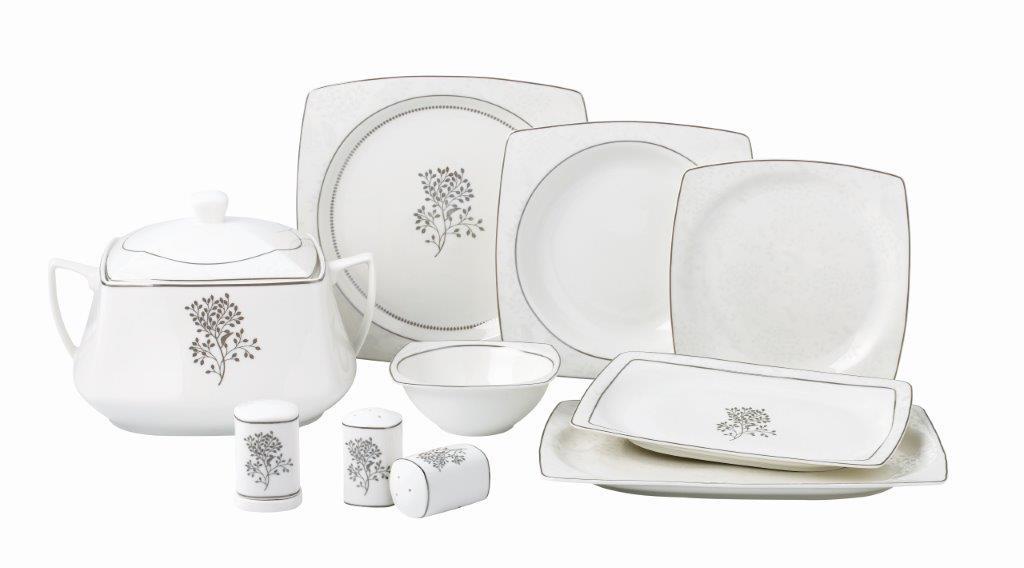 Taç Real Bone Tia Platin 60 Parça 12 Kişilik Yemek Takımı görsel 6