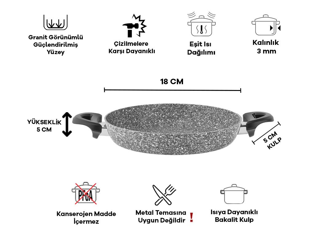 Taç Ultra Granit Sahan 18 cm görsel 2
