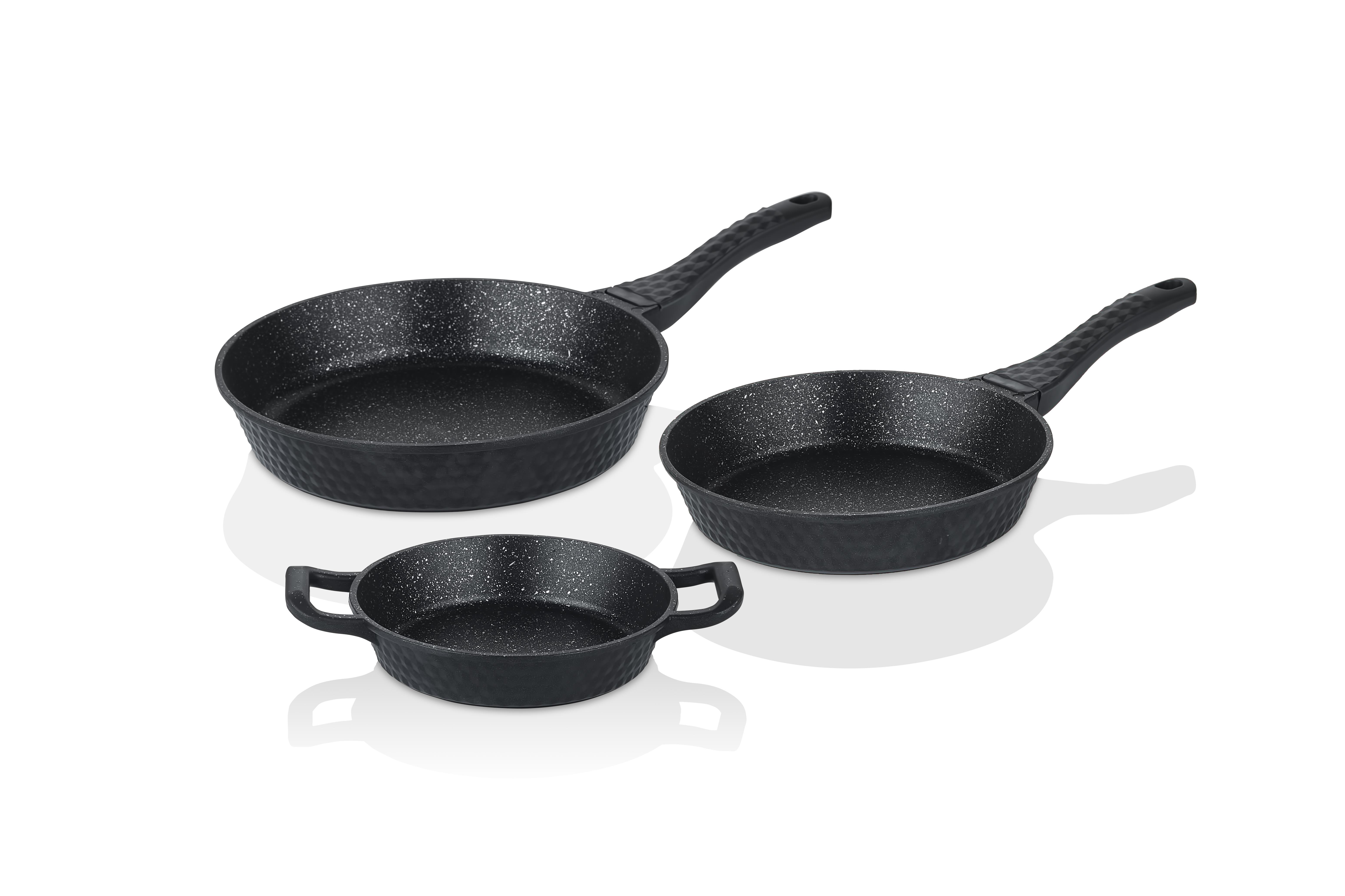 Taç Triton 3 Parça Tava Sahan Set Siyah görsel 5