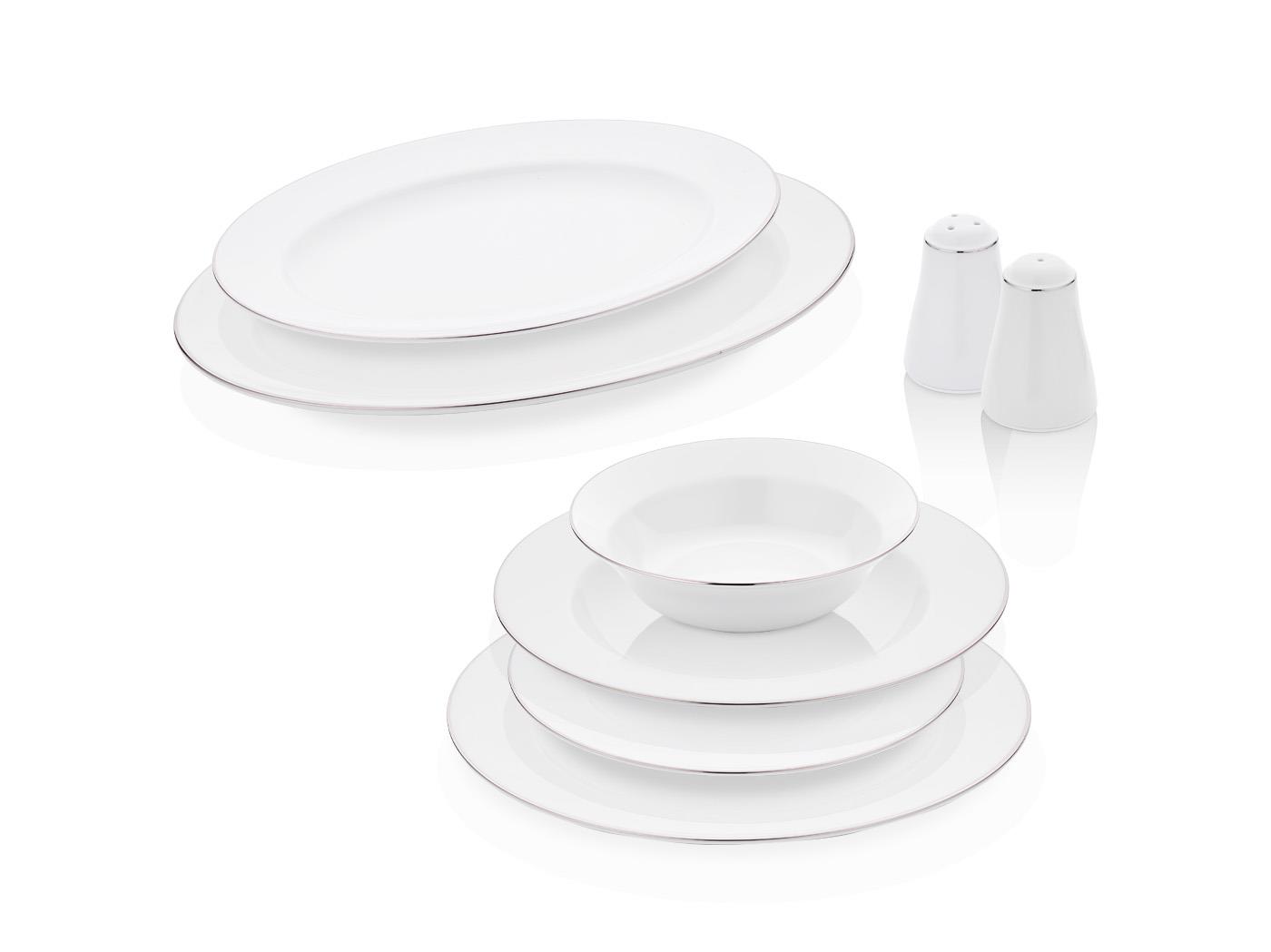 ​​​​​​​Taç Alyona 53 Parça 12 Kişilik Yemek Takımı Platin görsel 3
