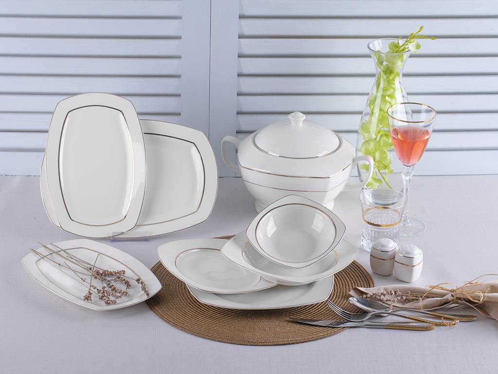 Taç Astoria Petunia 55 Parça 12 Kişilik Porselen Yemek Takımı görsel 7