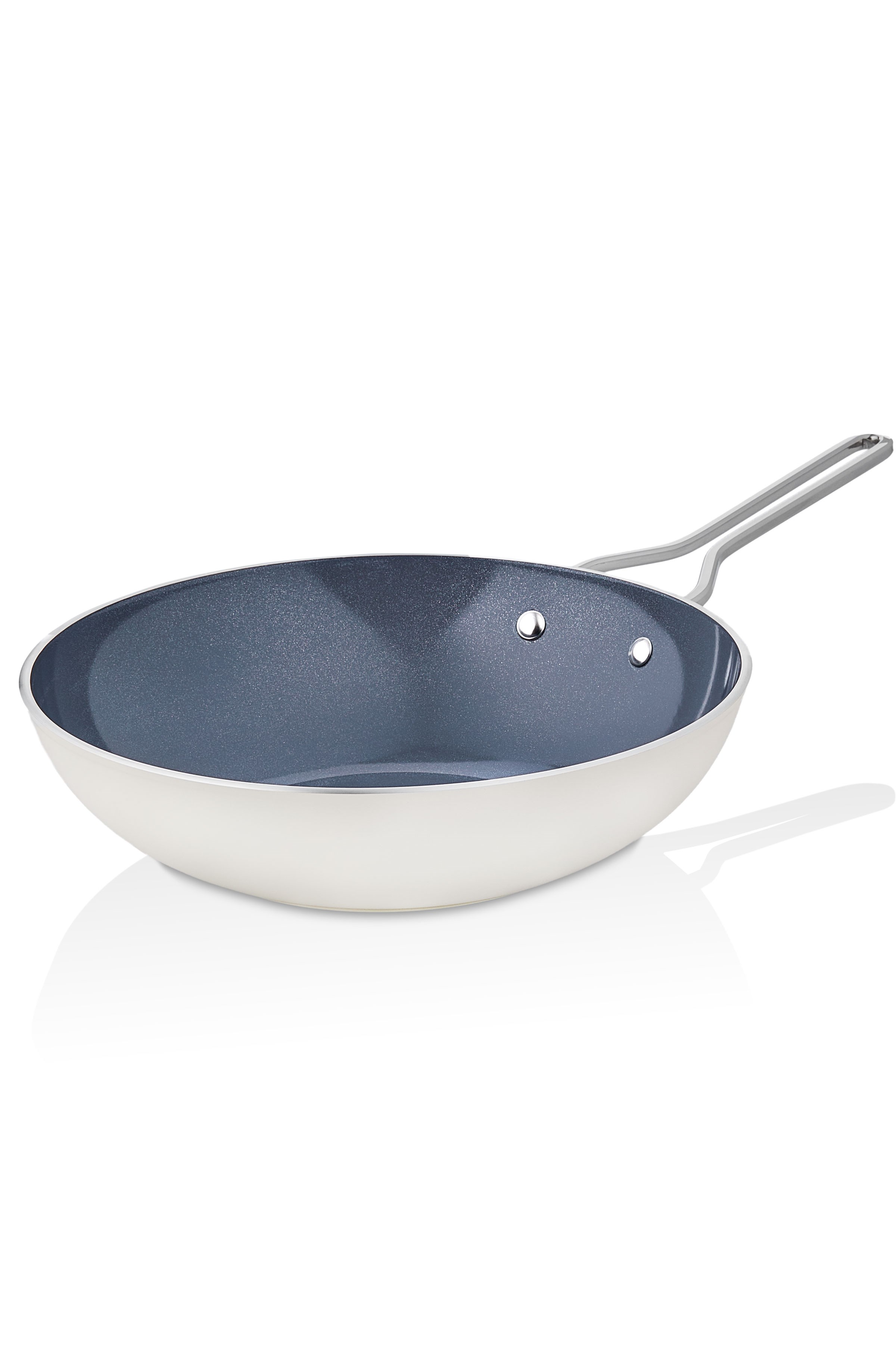 Taç Sera Feel Seramik Yanmaz Yapışmaz Wok Tava 28 cm / Beyaz görsel 3