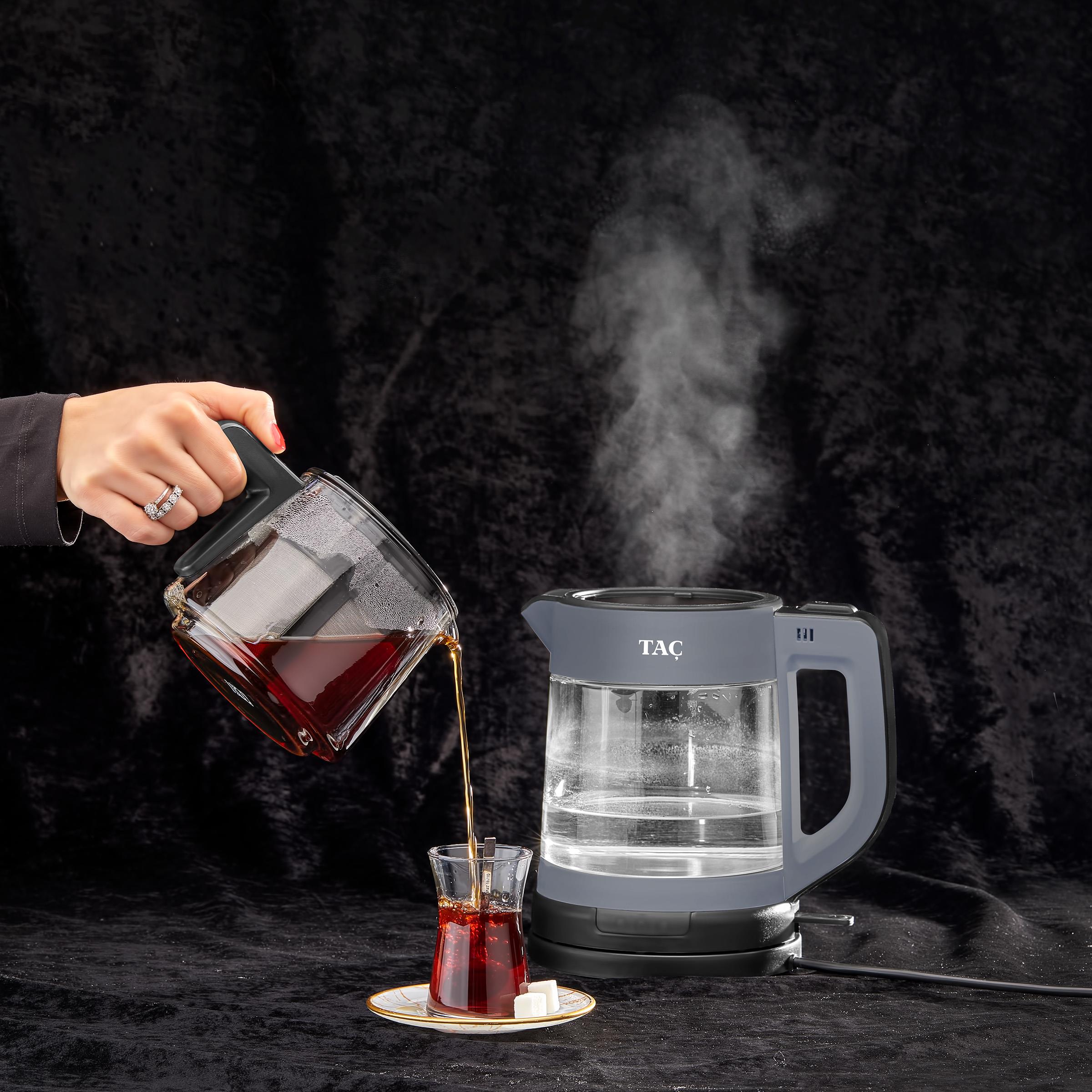 Taç Glassdem Çay Makinesi Gri görsel 3